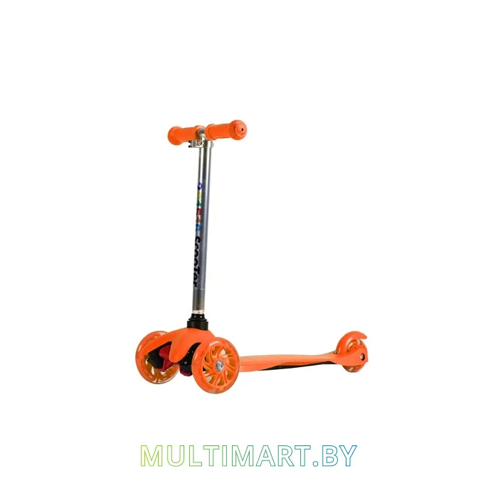 Самокат 21st Scooter Mini ORG 038 оранжевый, прозрачные колёса